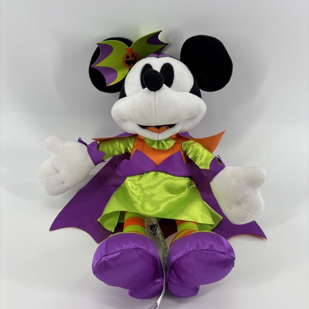 Disney Parks 15" Plush 2024 Halloween Minnie Mouse Witch Costume Stuffed Animal.